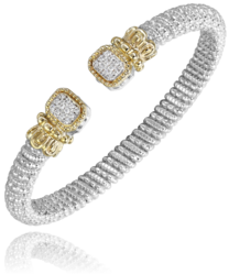 6mm Band Bracelet 0.18CT; 14KT Gold & Sterling Sliver