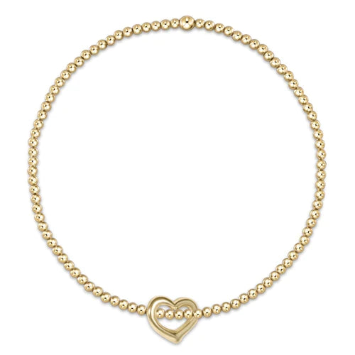 enewton Classic Gold 2.5mm Bead Bracelet - Love Gold Charm