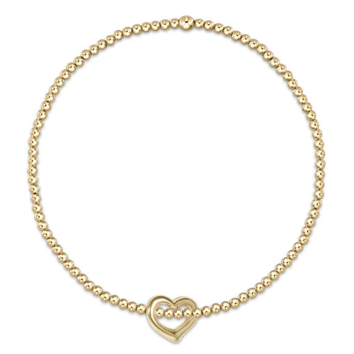 enewton Classic 2mm Gold Bead Bracelet - Love Small Gold Charm