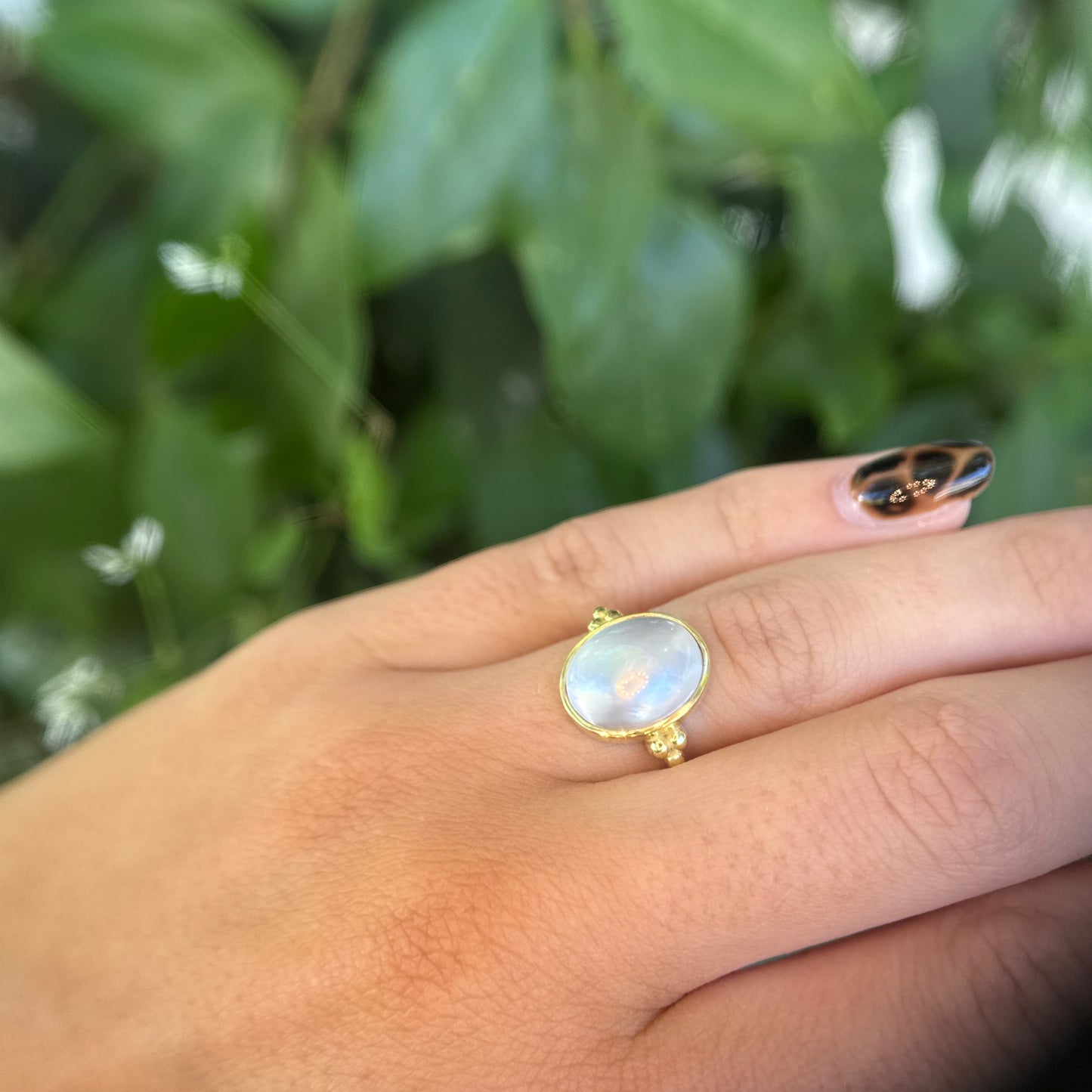 14K Green Gold Oval Mabe Ring