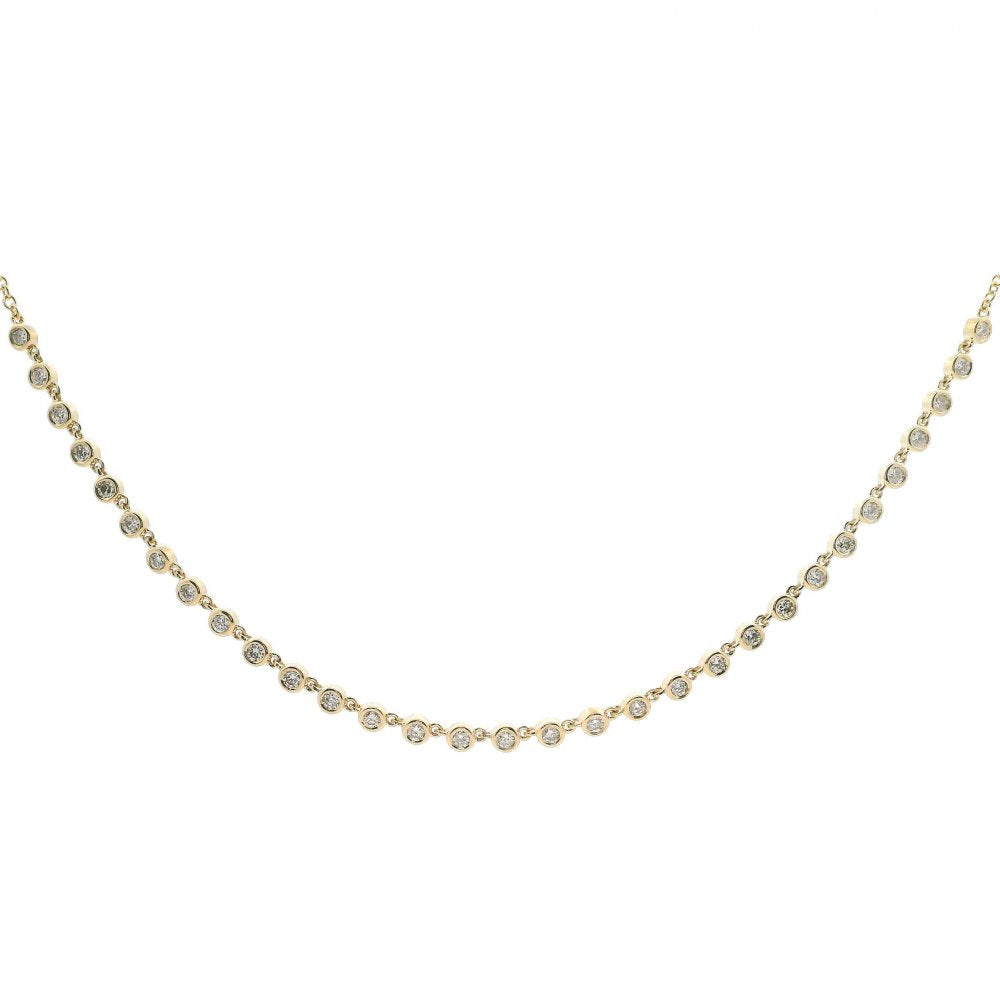 Bezel Diamond Line Necklace