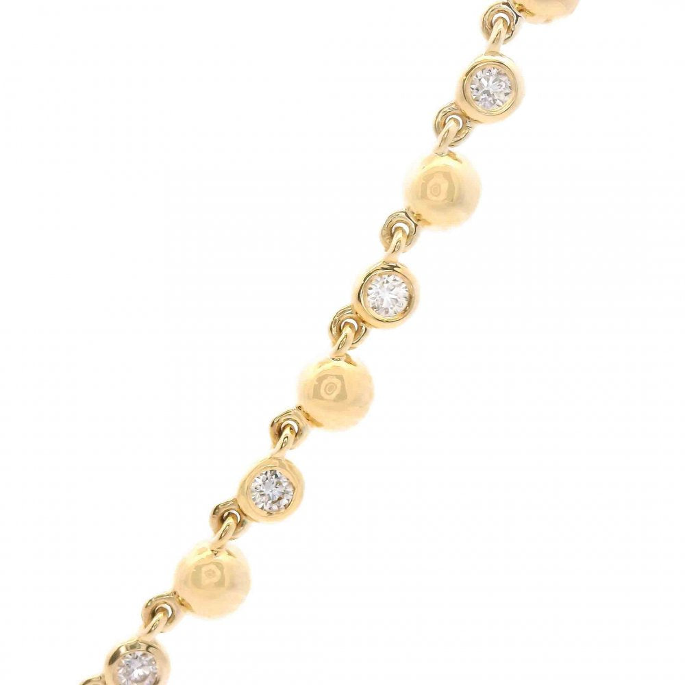 Alternating Diamond and Gold Bead Necklace