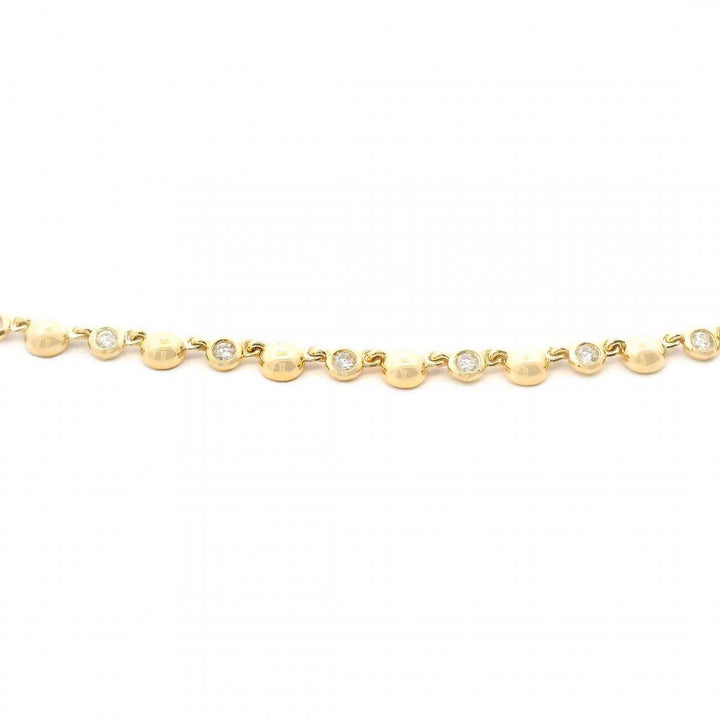 Alternating Diamond and Gold Bead Necklace
