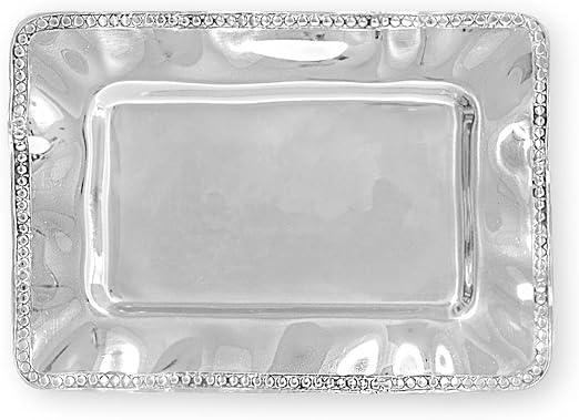Beatriz Ball Alst Rect Plain Tray with Pearls