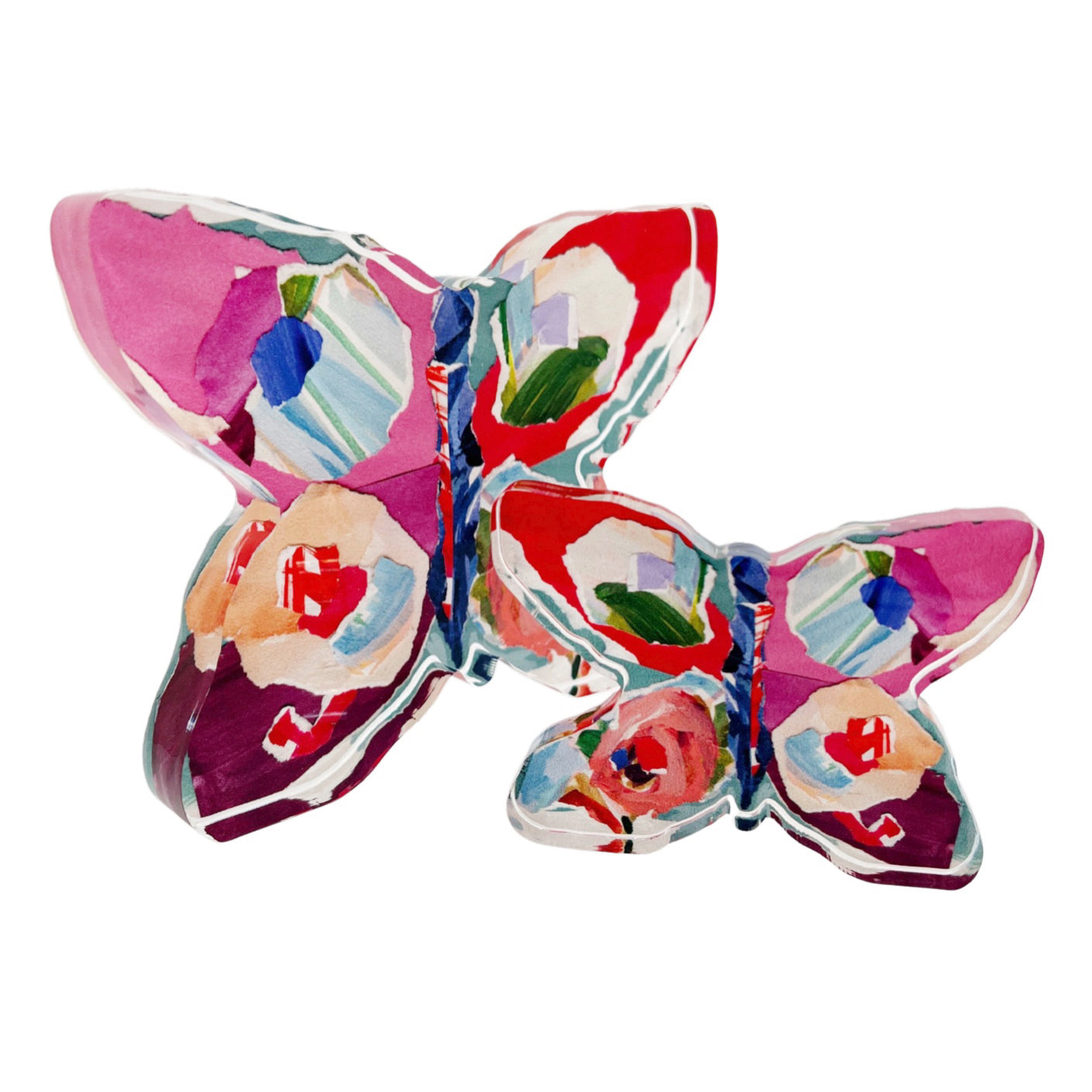 Lauren Dunn Red Butterfly Acrylic Block - Bitty Block