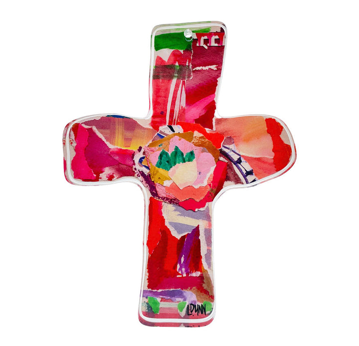 Lauren Dunn Red Everlasting Love Acrylic Cross