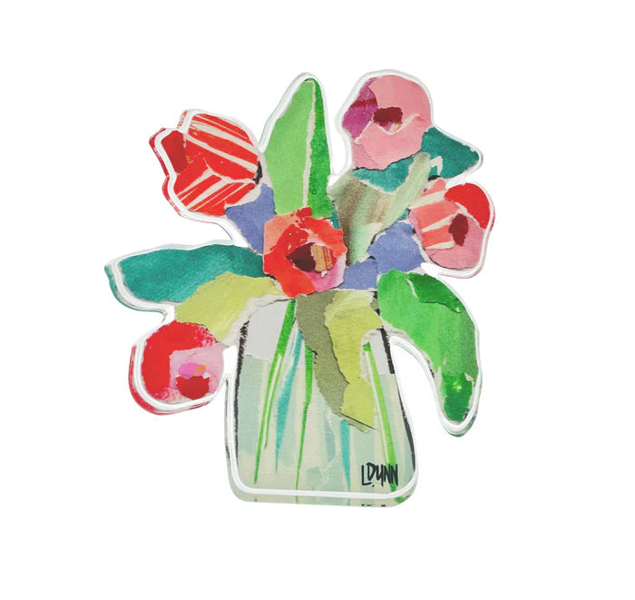Lauren Dunn Red Striped Tulips Acrylic Bloom Block