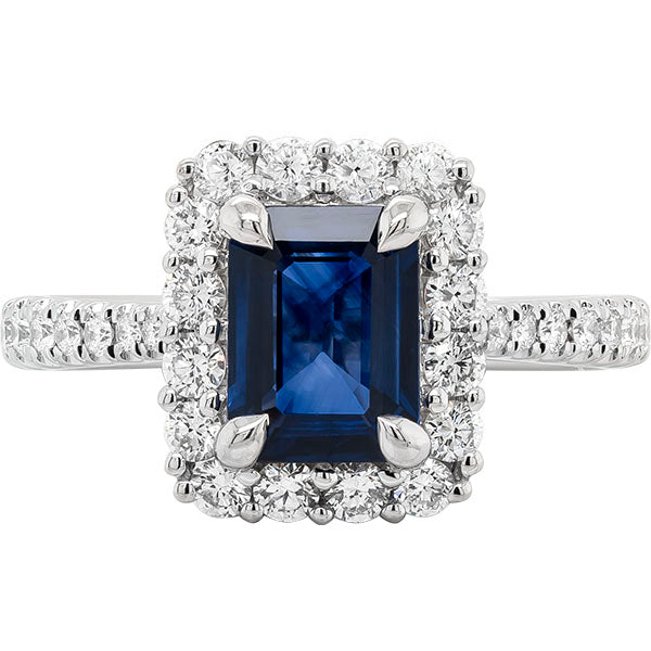 14K WG Sapphire and Diamond Ring