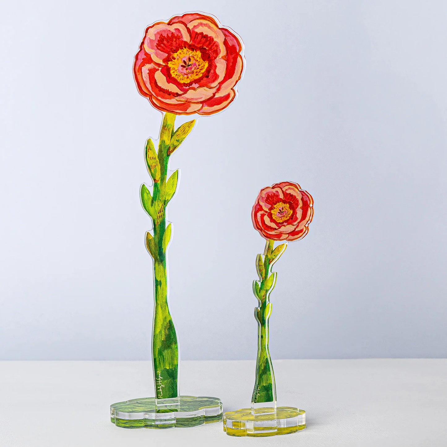 Scarlet Mauve Poppy Acrylic Single Flower