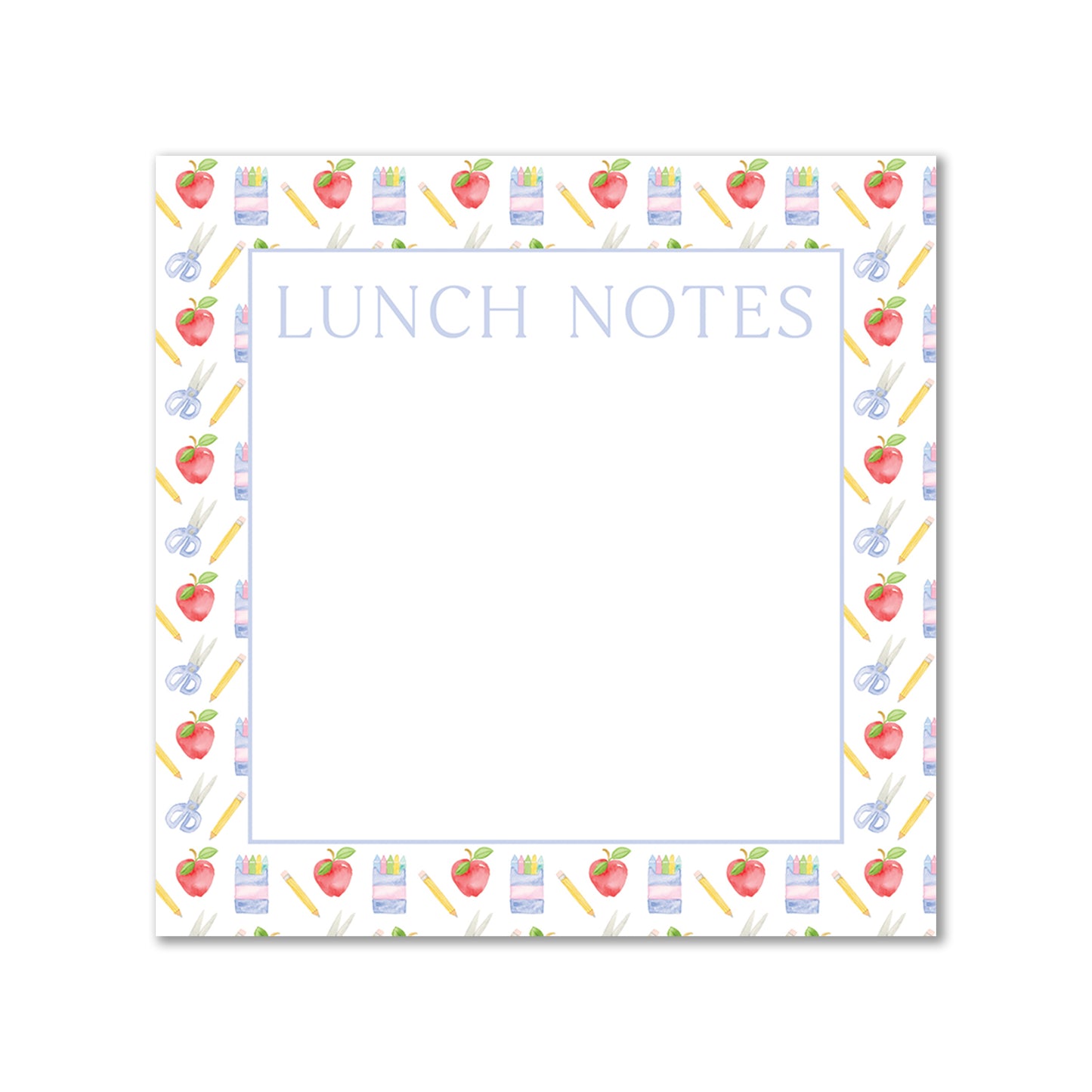 Ellington Paper Company "Lunch Notes" 100 Sheet Notepad, School Days Block
