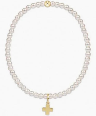 enewton Egirl Classic Pearl 3mm Bead Bracelet - Signature Cross