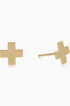 enewton Signature Cross Stud - Gold