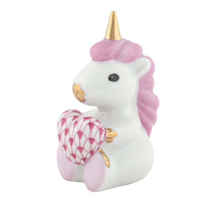 Herend Sitting Unicorn, Raspberry