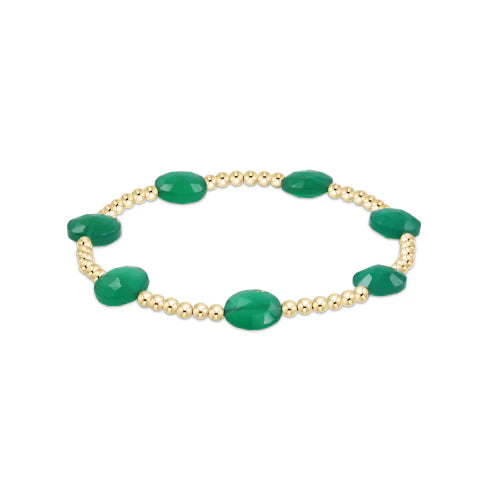 enewton Admire Gold 3mm Bead Bracelet - Green Onyx