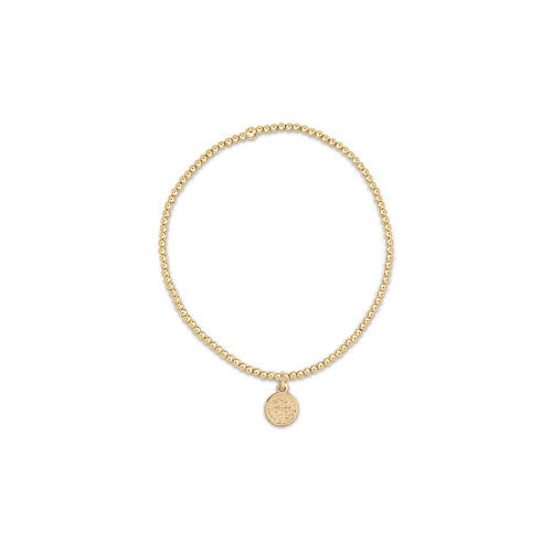 enewton Classic Gold 2mm Bead Bracelet - Blessing Small Gold Disc