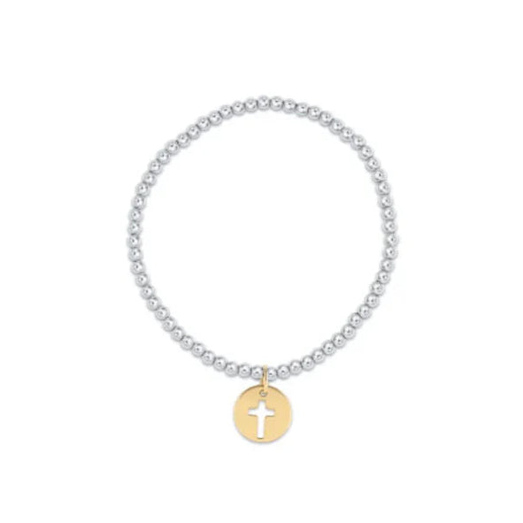 enewton Classic Sterling Mixed Metal 3mm Bead Bracelet - Blessed Gold Disc
