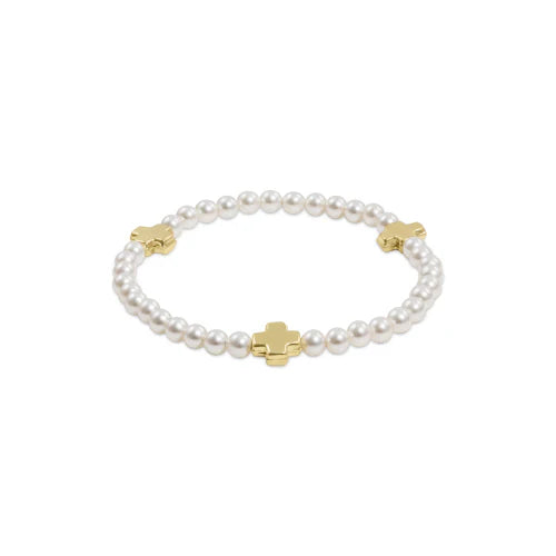 enewton Signature Cross Pearl Pattern - Gold