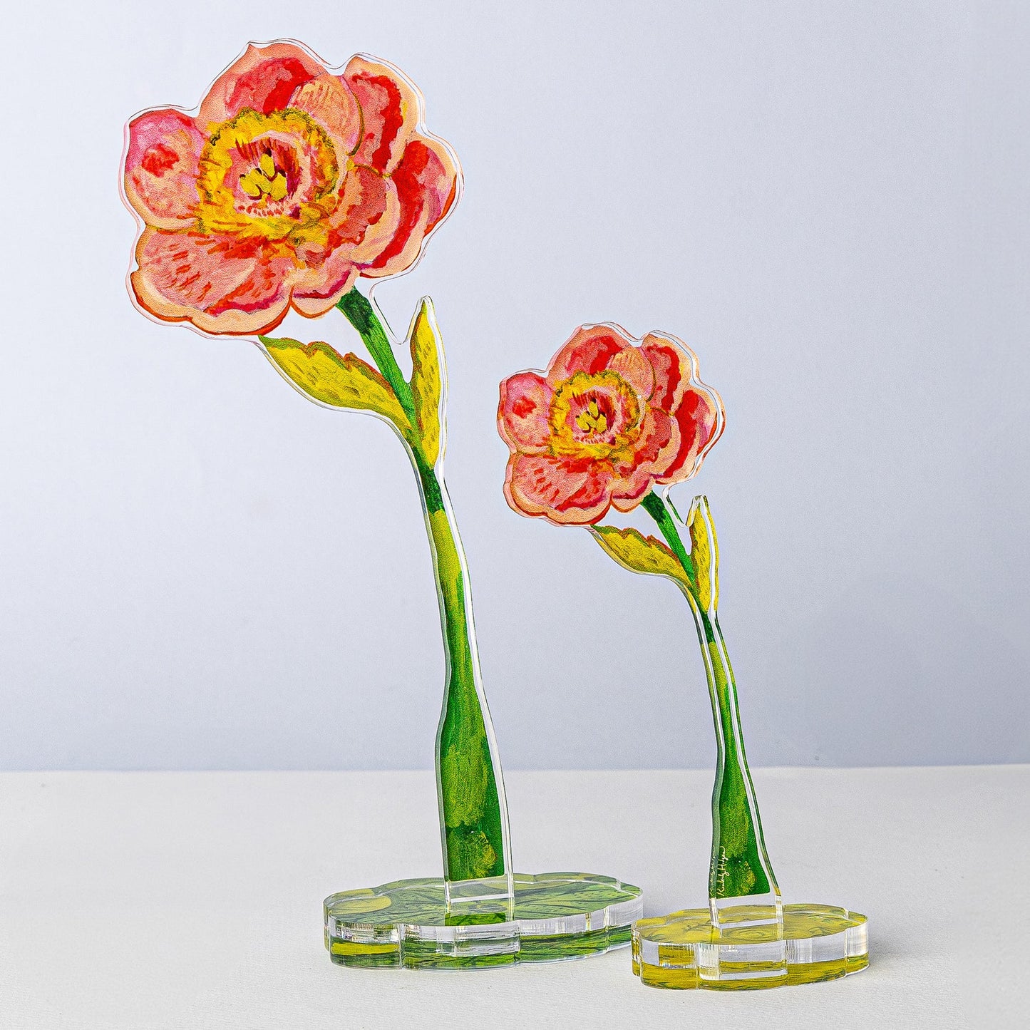 Sweet Pink Peony Single Acrylic Flower