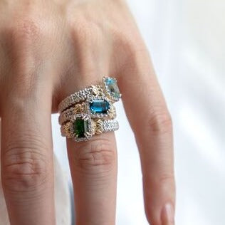 VAHAN Octagon London Blue Topaz Ring