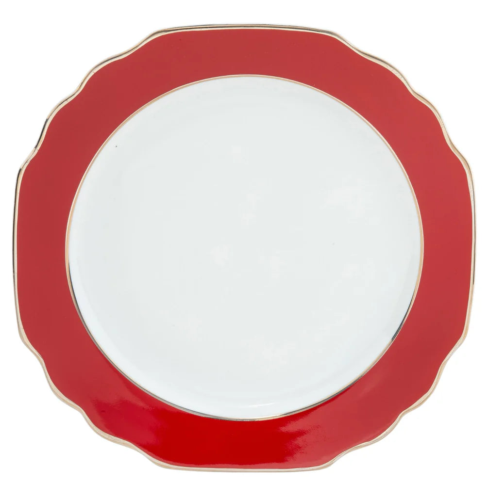 Georgian Ultra White/Red/Gold Salad Plate