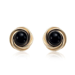 Love Knot Earrings, Black Onyx