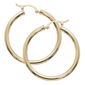 14KG Yellow Gold 2.5 x 30mm Hoop