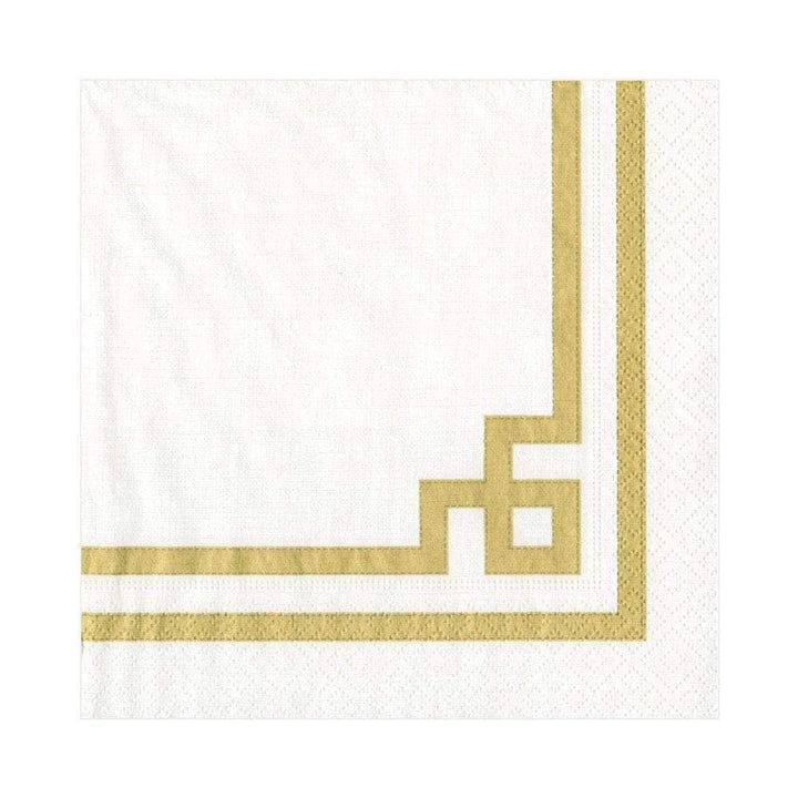 Caspari Rive Gauche Gold and White, Luncheon Napkin