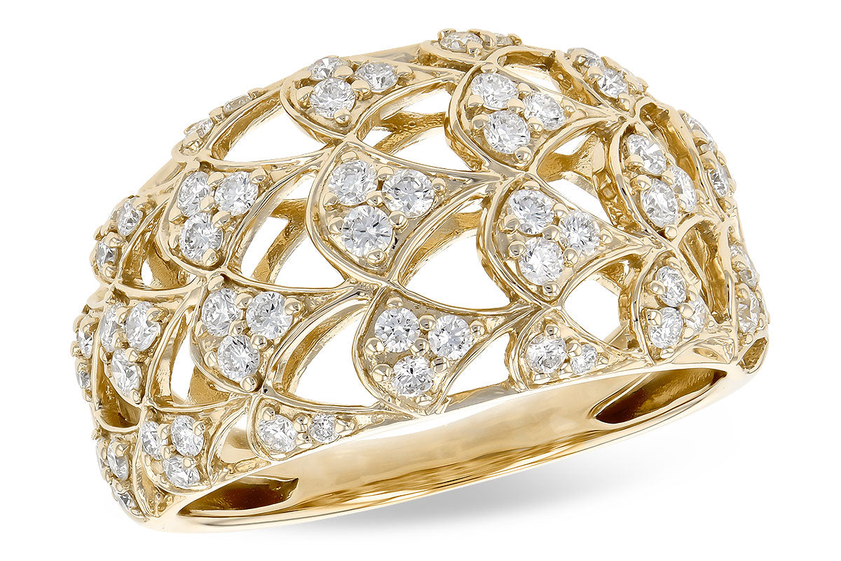 AK 14K YG Diamond Dome Ring