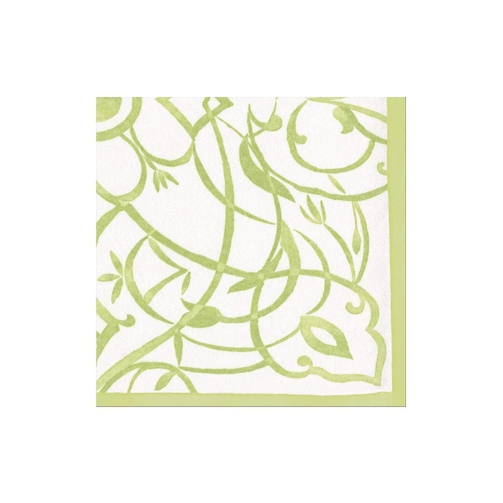 Algarve Paper Linen Cocktail Napkins, Moss