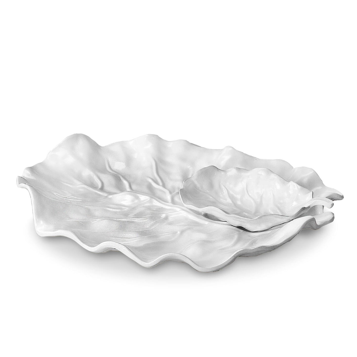 Beatriz Ball MELAMINE Lettuce Leaf Chip n Dip/White