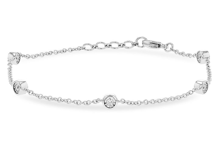 14 KT White Gold Diamonds By The Yard Bracelet, .25 CT