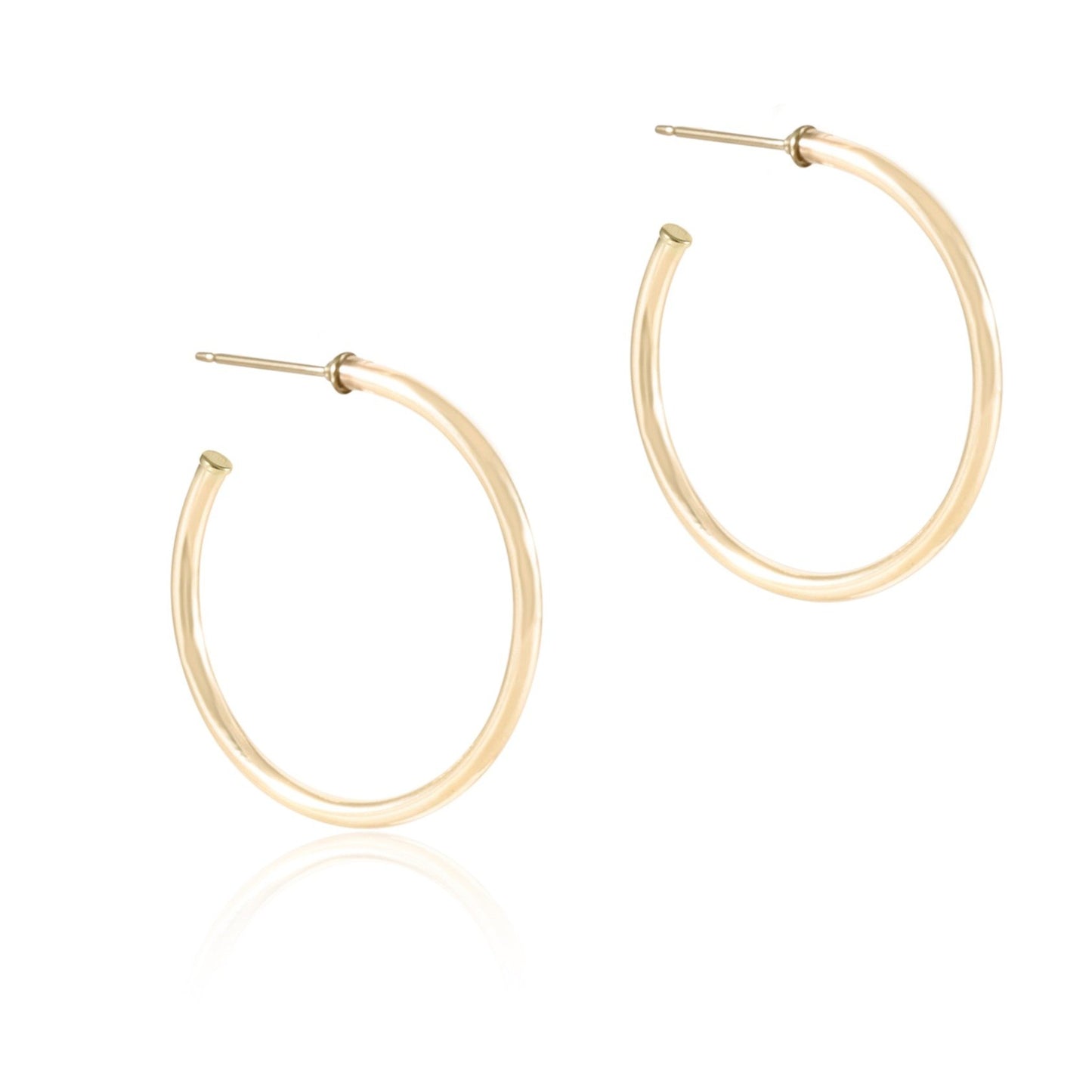 enewton Round Gold 1.25" Post Hoop - 2mm - Smooth