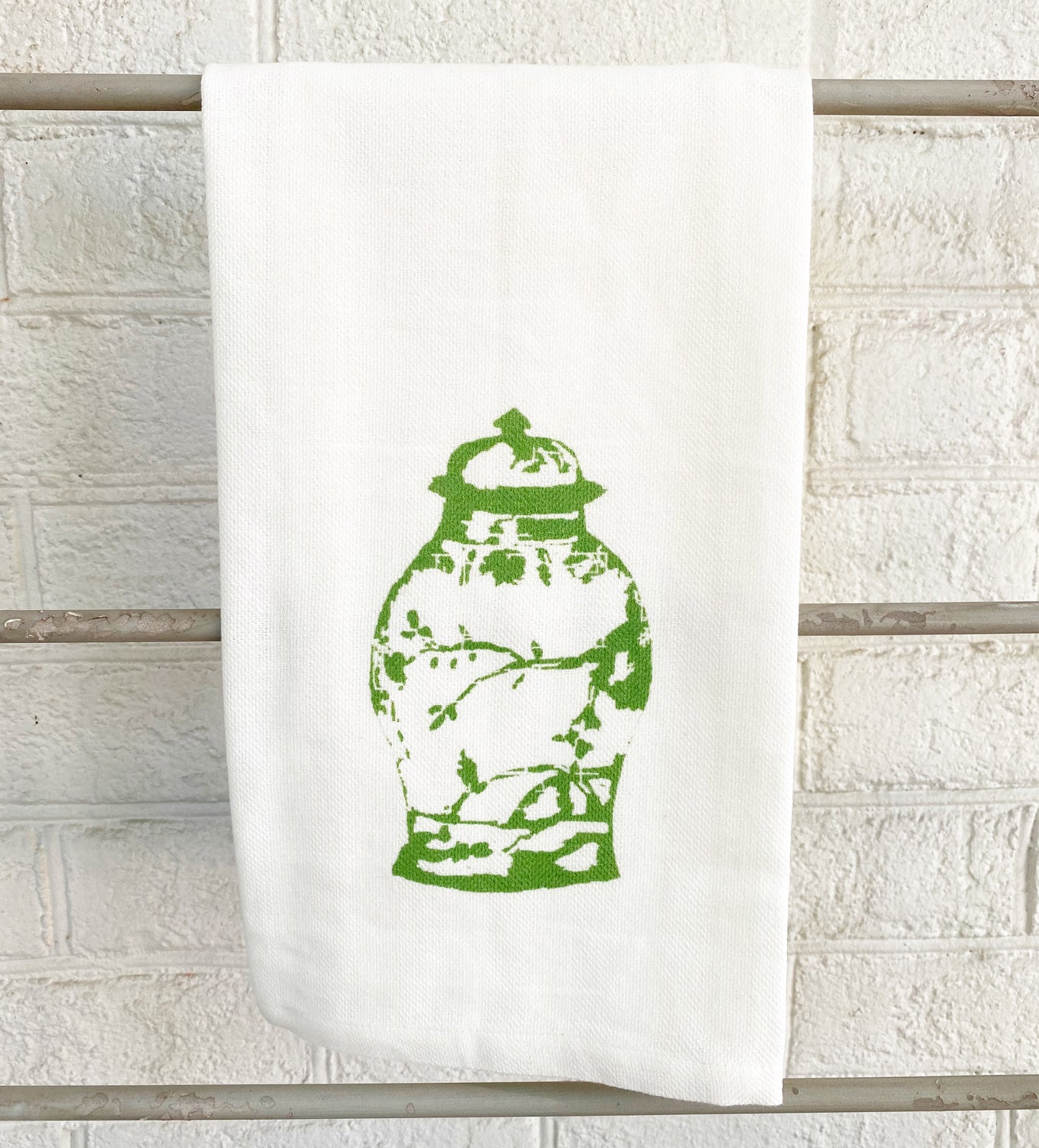 Watercolor Ginger Jar Tea Towel