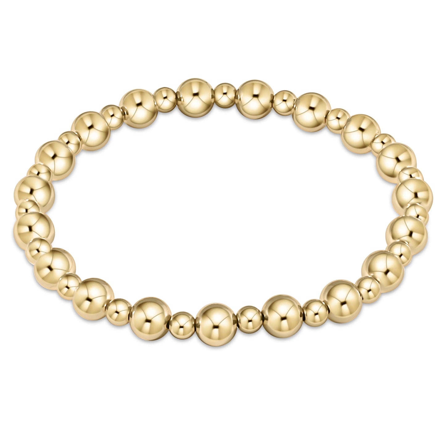 enewton Extends - Classic Grateful Pattern 6mm Gold Bead Bracelet