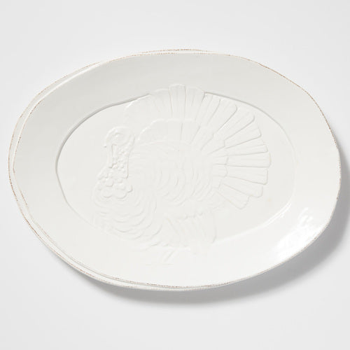 Vietri Lastra White Turkey Platter
