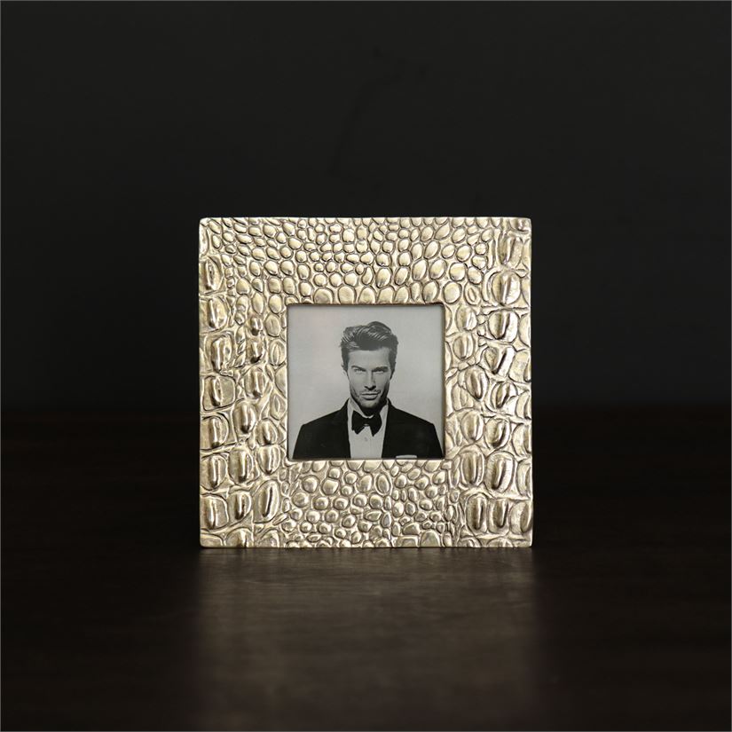 Beatriz Ball Sierra Modern Croc 3x3 Frame, Gold