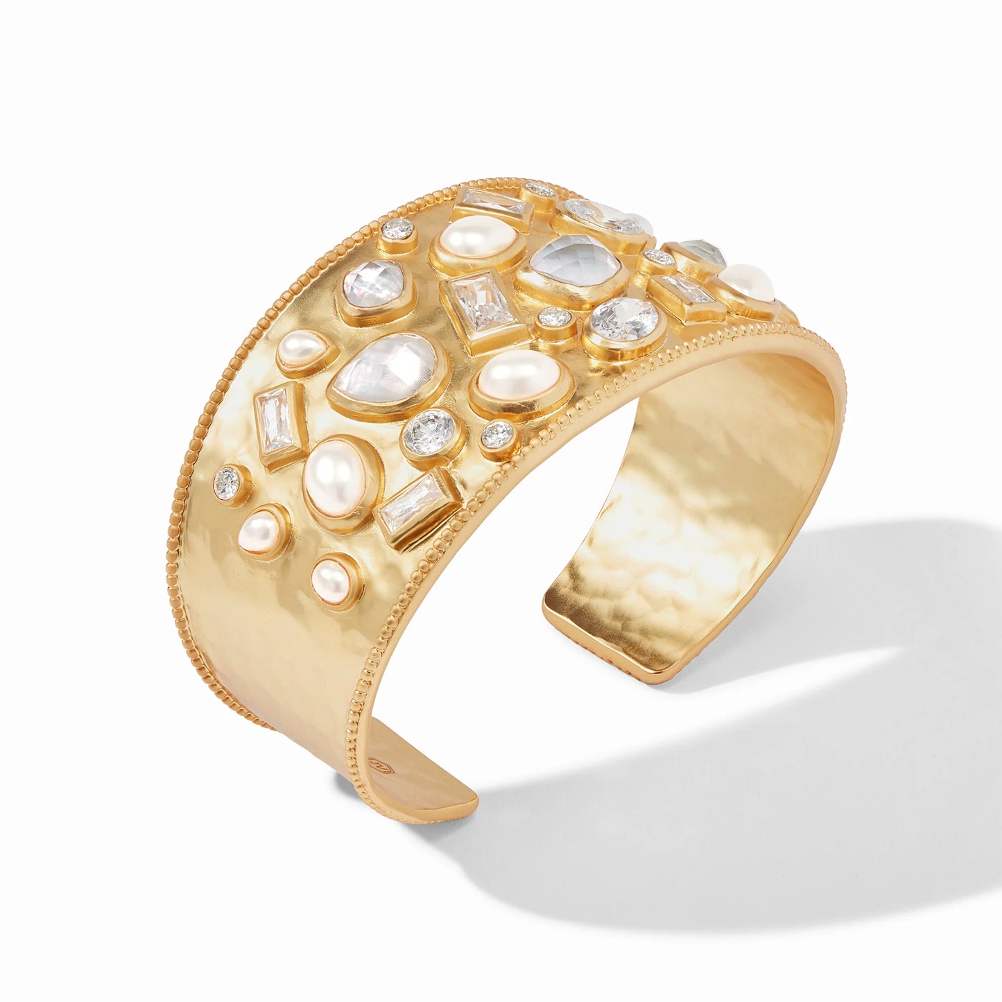 Julie Vos Antonia Mosaic Cuff, Iridescent Clear Crystal