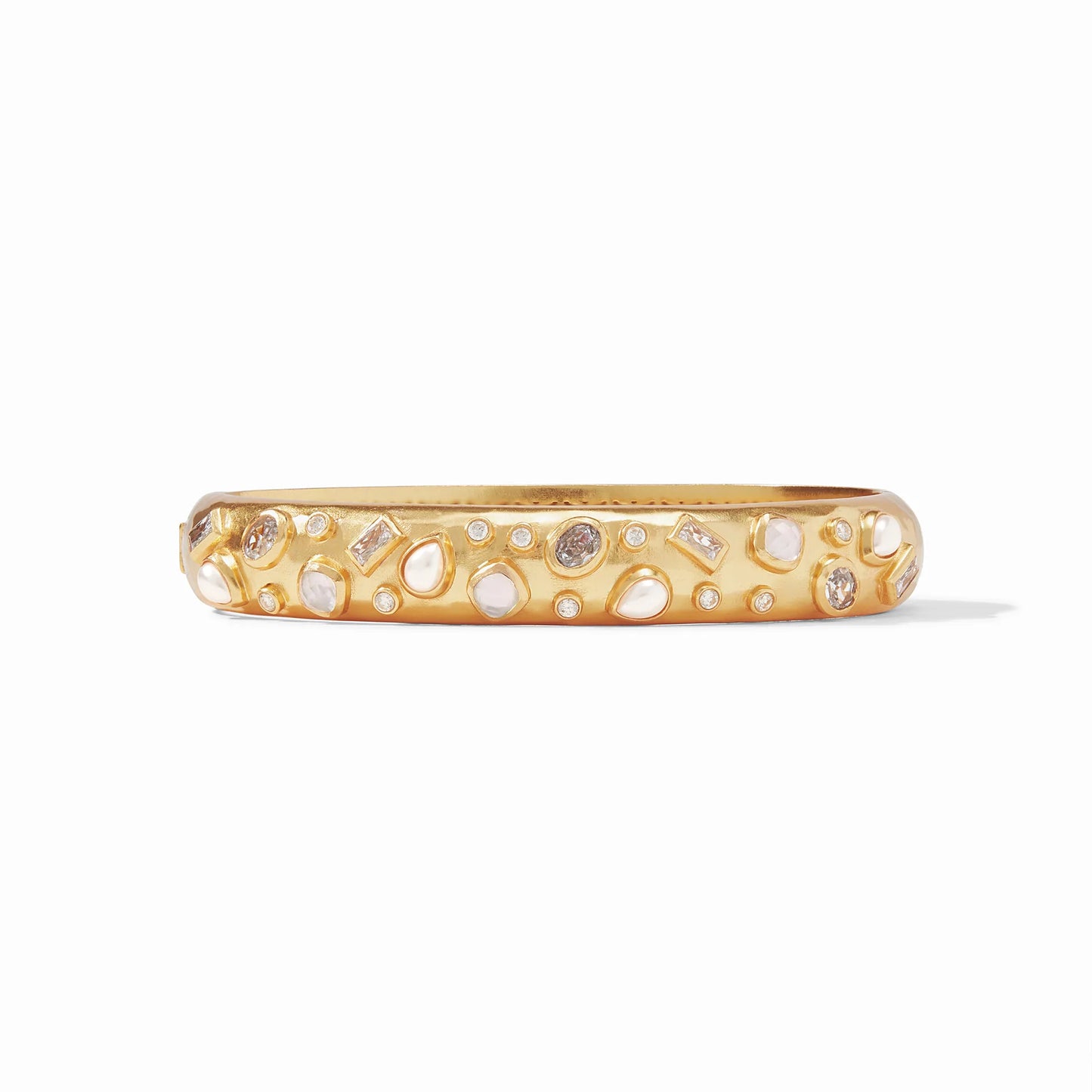 Julie Vos Antonia Mosaic Hinge Bangle, Iridescent Clear Crystal