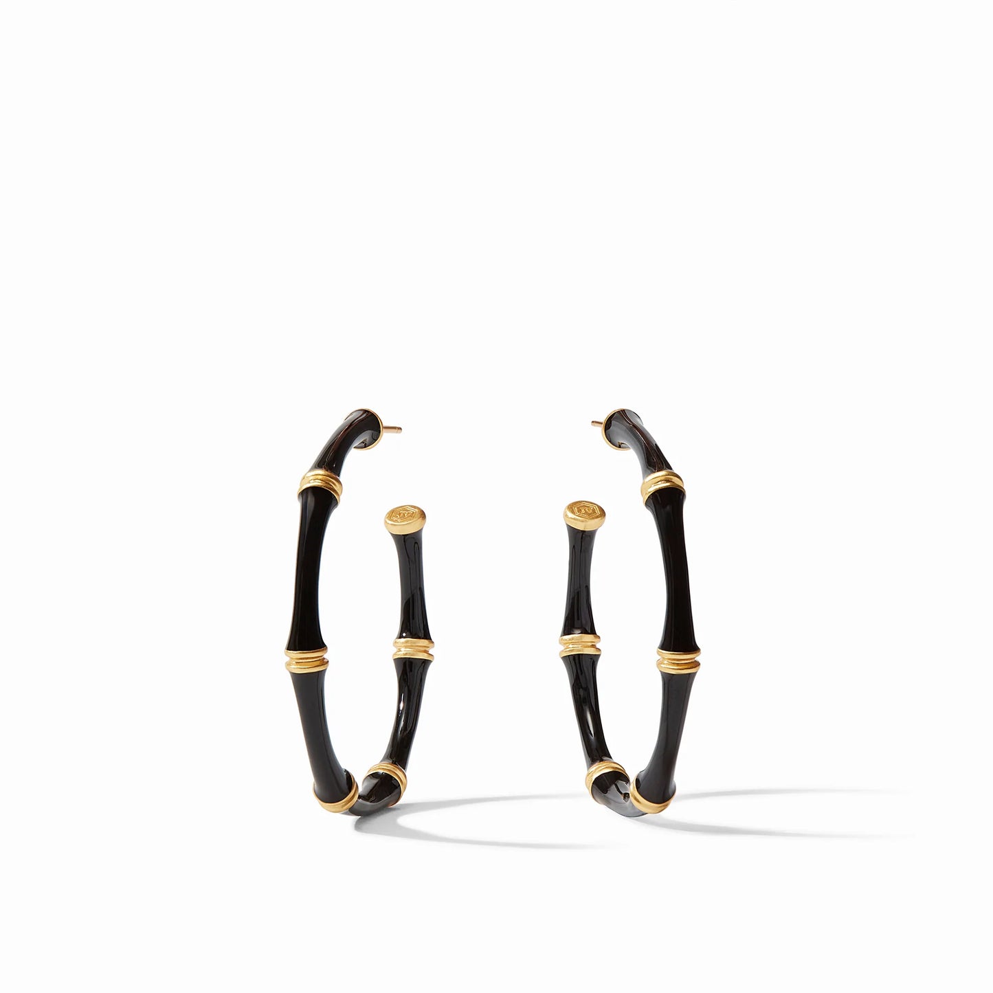 Julie Vos Bamboo Hoop, Obsidian Black Enamel