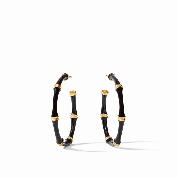Julie Vos Bamboo Hoop, Obsidian Black Enamel