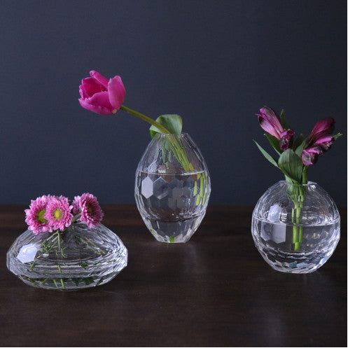 Beatriz Ball GLASS faceted clear bud vase