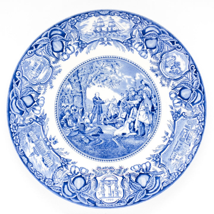 Georgia Plate Blue #3 - Wesley Teaching Indians