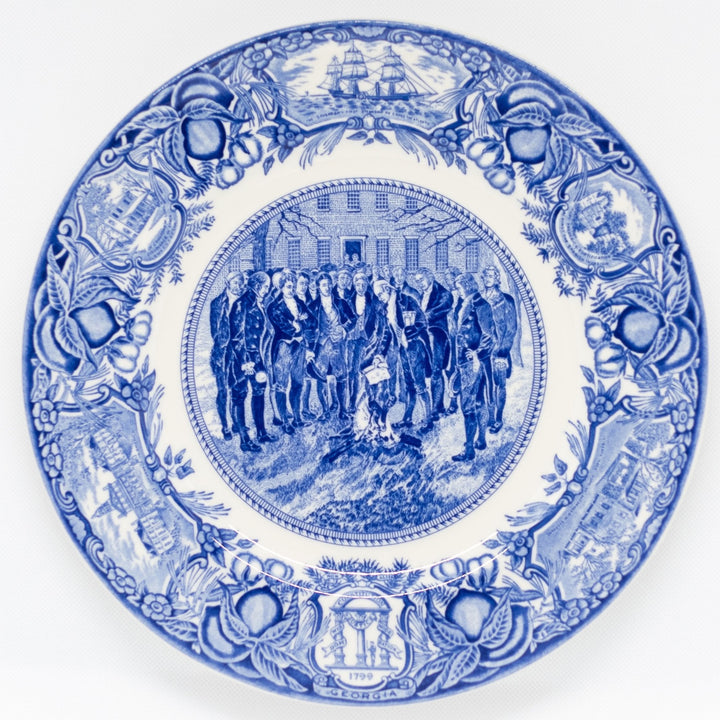Georgia Plate Blue #8 - Burning of the Yazoo Act