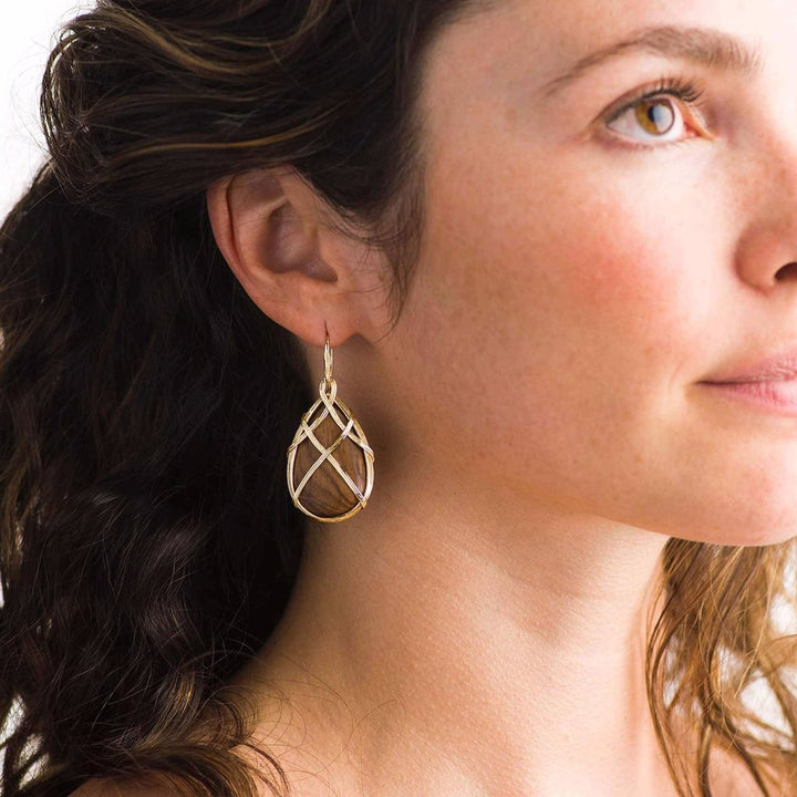 Capucine de Wulf Earth Goddess Drop Earrings, Teak