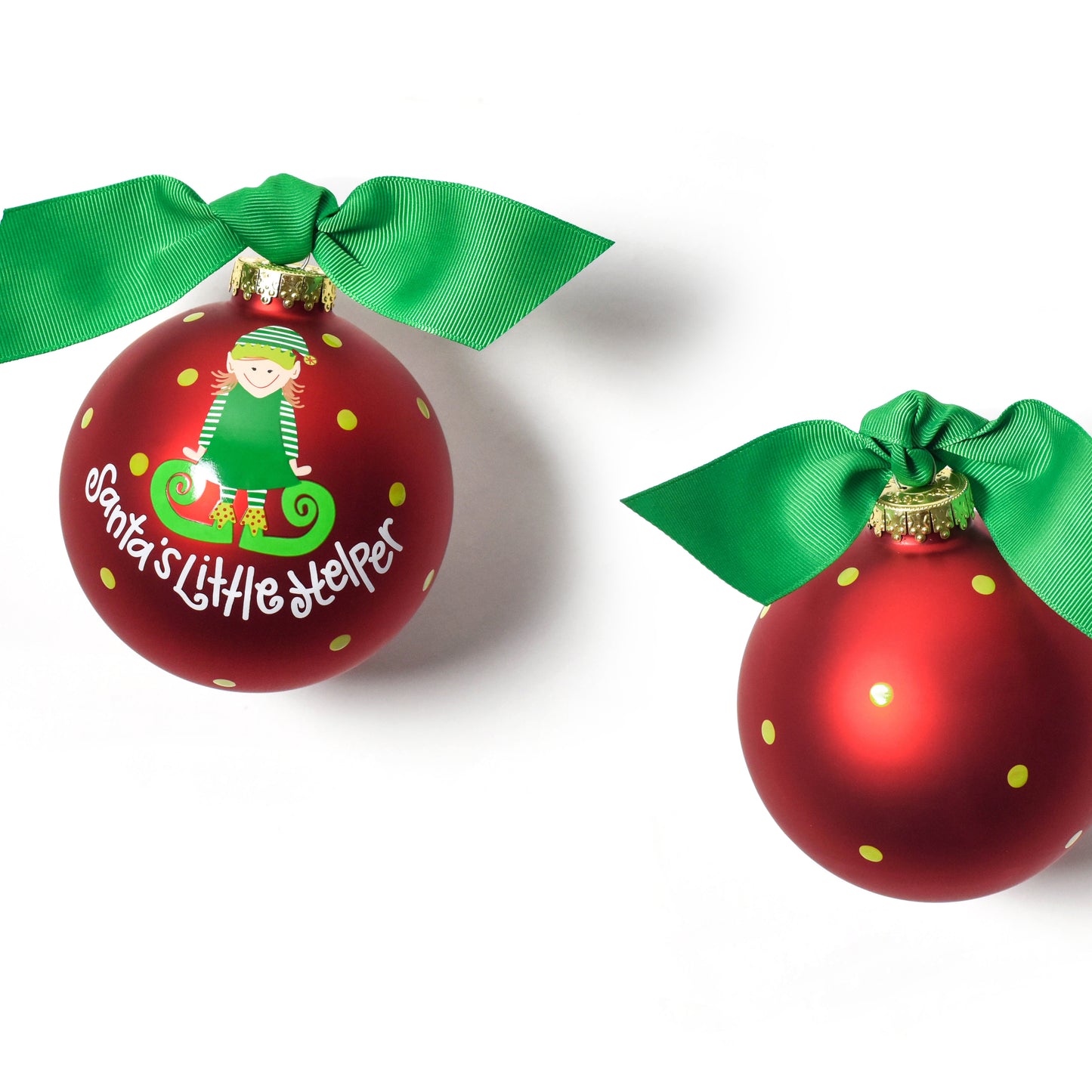 Coton Colors Santa's Little Helper Girl Glass Ornament