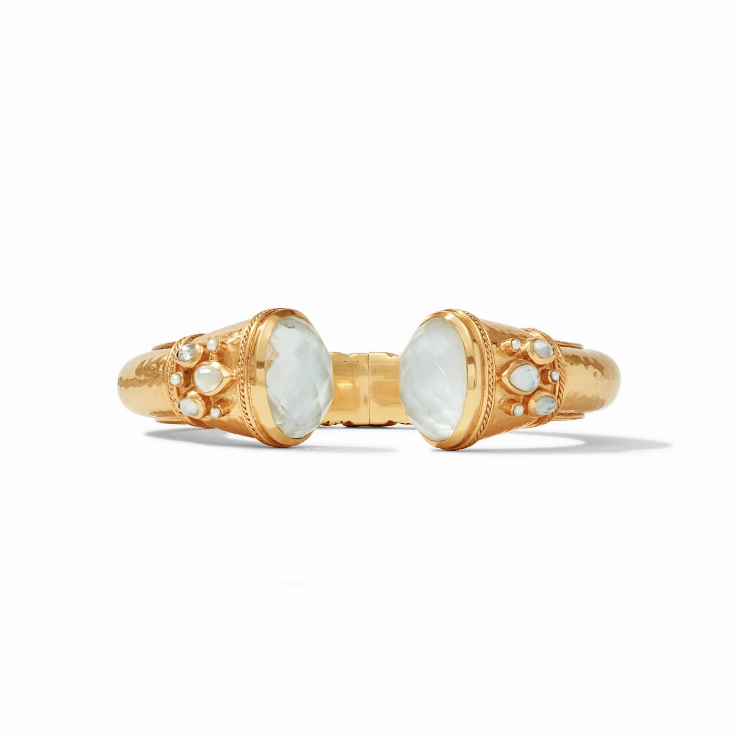 Julie Vos Cannes Cuff, Iridescent Clear Crystal with Pearl Accents