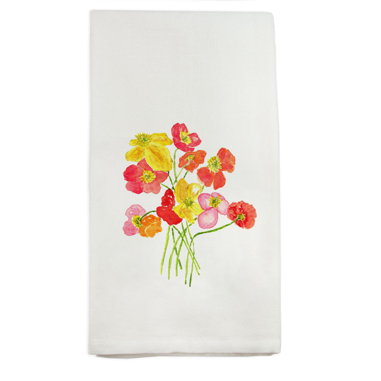 Colorful Poppies Tea Towel
