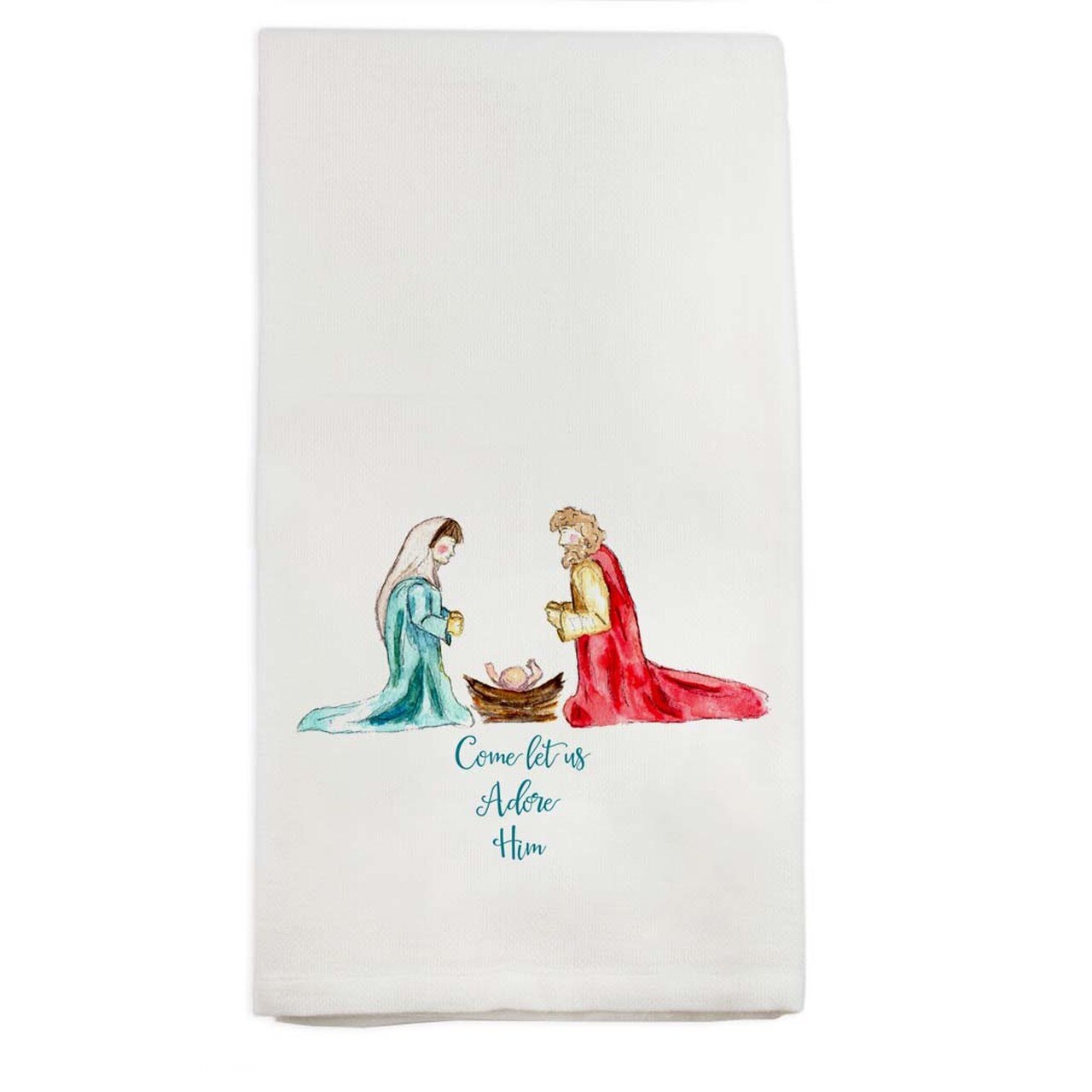 Come Let Us Adore Him Tea Towel