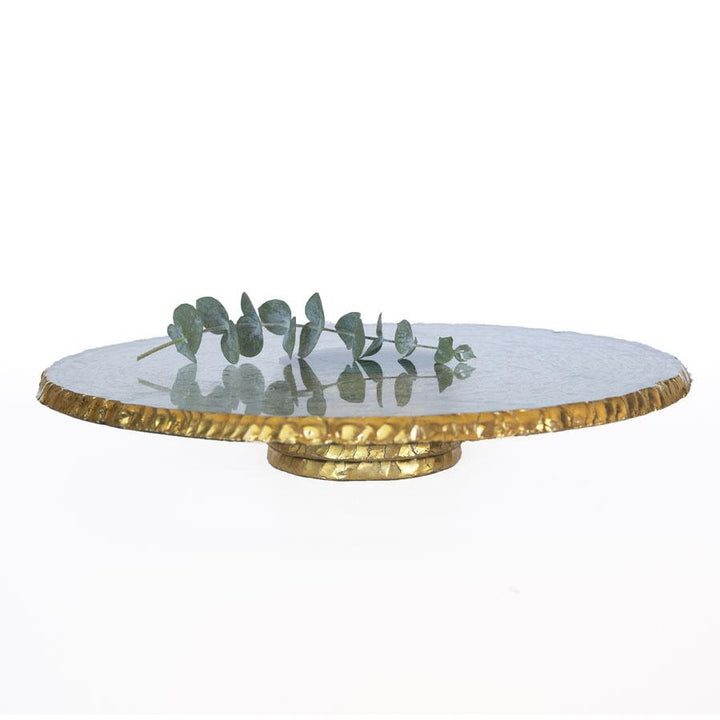 Annieglass Edgey Pedestal Stand, Gold