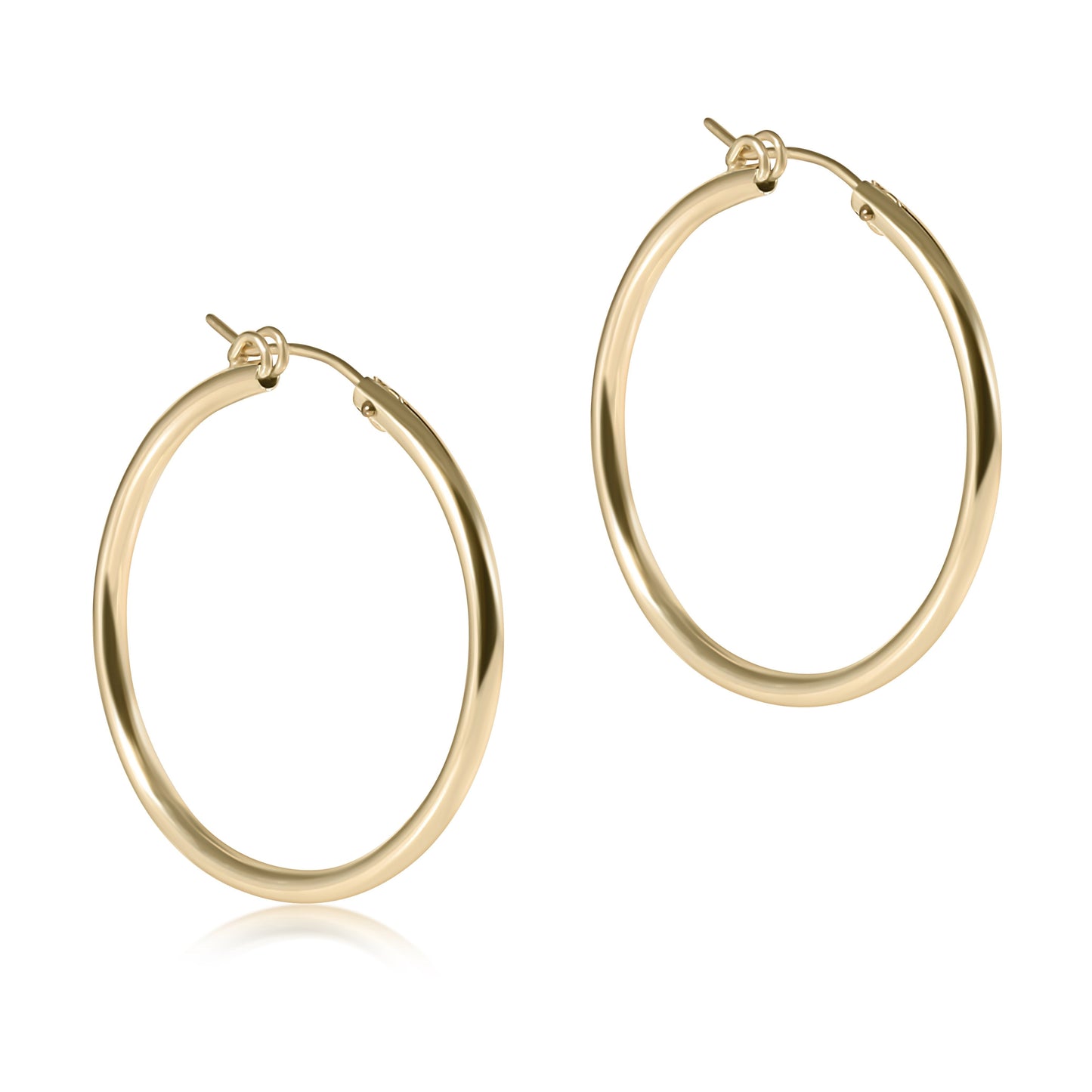 enewton Round Gold Hoop, Smooth, 1.25"
